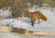bruno liljefors Winter Landscape with a Fox USA oil painting artist